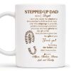 Stepped Up Dad Love and Encouragement Footprints Mug - Personalized Custom Coffee Mug - DAD026_MG Stepped Up Dad Love and Encouragement Footprints Mug - Personalized Custom Coffee Mug - DAD026_MG