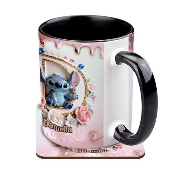Sti Alphabet - Personalized 3D Inflated Effect Accent Mug - Gift For Daughter, Her HH01 Sti Alphabet - Personalized 3D Inflated Effect Accent Mug - Gift For Daughter, Her HH01