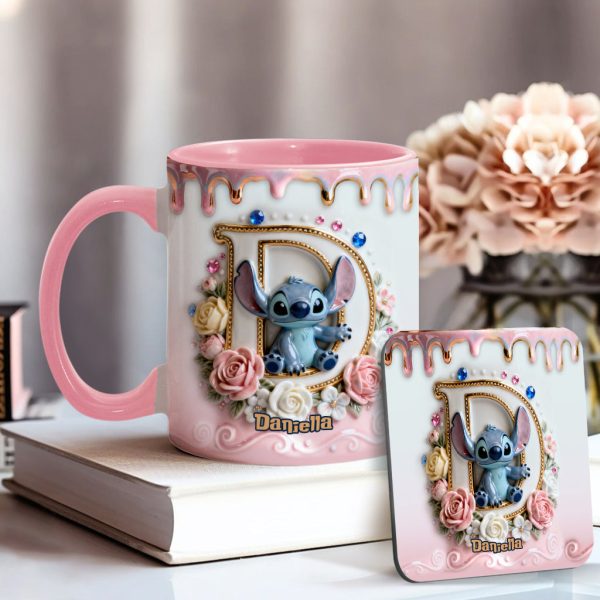 Sti Alphabet - Personalized 3D Inflated Effect Accent Mug - Gift For Daughter, Her HH01 Sti Alphabet - Personalized 3D Inflated Effect Accent Mug - Gift For Daughter, Her HH01