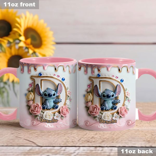 Sti Alphabet - Personalized 3D Inflated Effect Accent Mug - Gift For Daughter, Her HH01 Sti Alphabet - Personalized 3D Inflated Effect Accent Mug - Gift For Daughter, Her HH01