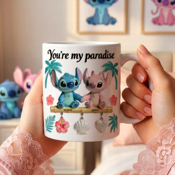 Sti You're My Paradise - Personalized White Edge-to-Edge Mug - Gift For Couple, Fan Movies HH01 Sti You're My Paradise - Personalized White Edge-to-Edge Mug - Gift For Couple, Fan Movies HH01