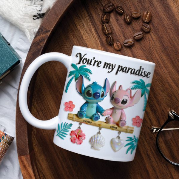Sti You're My Paradise - Personalized White Edge-to-Edge Mug - Gift For Couple, Fan Movies HH01 Sti You're My Paradise - Personalized White Edge-to-Edge Mug - Gift For Couple, Fan Movies HH01