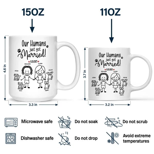 Stick Figures My Humans Are Getting Engaged Married - Personalized Mug Stick Figures My Humans Are Getting Engaged Married - Personalized Mug