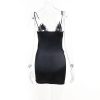 Strap Deep V Lace Backless Mini Dress
