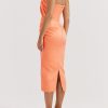 Strapless Corset Ruched Peaked Neck Midi Dress Strapless Corset Ruched Peaked Neck Midi Dress