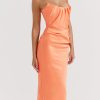 Strapless Corset Ruched Peaked Neck Midi Dress Strapless Corset Ruched Peaked Neck Midi Dress