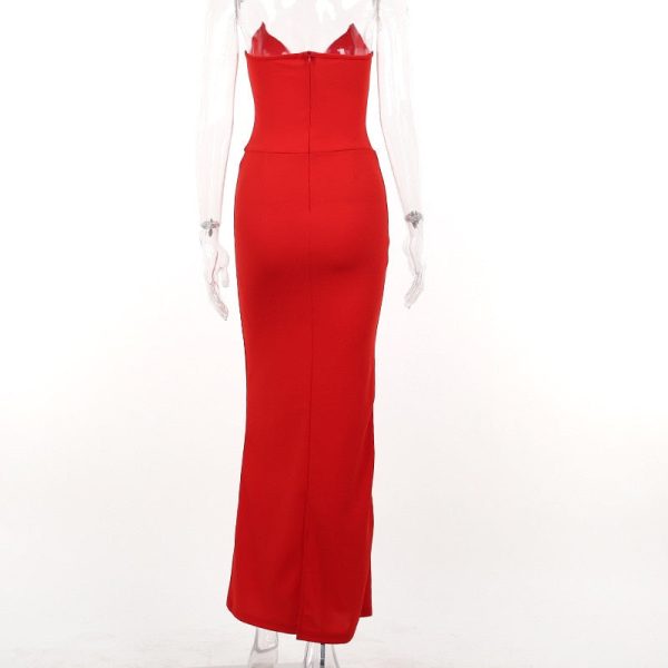 Strapless Sweetheart Neckline Bodycon Maxi Dress