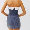 Strapless A-line Layered Neckline Mini Dress Strapless A-line Layered Neckline Mini Dress