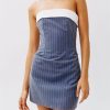 Strapless A-line Layered Neckline Mini Dress Strapless A-line Layered Neckline Mini Dress