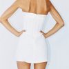 Strapless A-line Layered Neckline Mini Dress Strapless A-line Layered Neckline Mini Dress