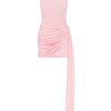 Strapless Scooped Neck Ruched Drape Mini Dress Strapless Scooped Neck Ruched Drape Mini Dress