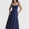 Strappy Back Tie-Up Corset Midi Dress Strappy Back Tie-Up Corset Midi Dress