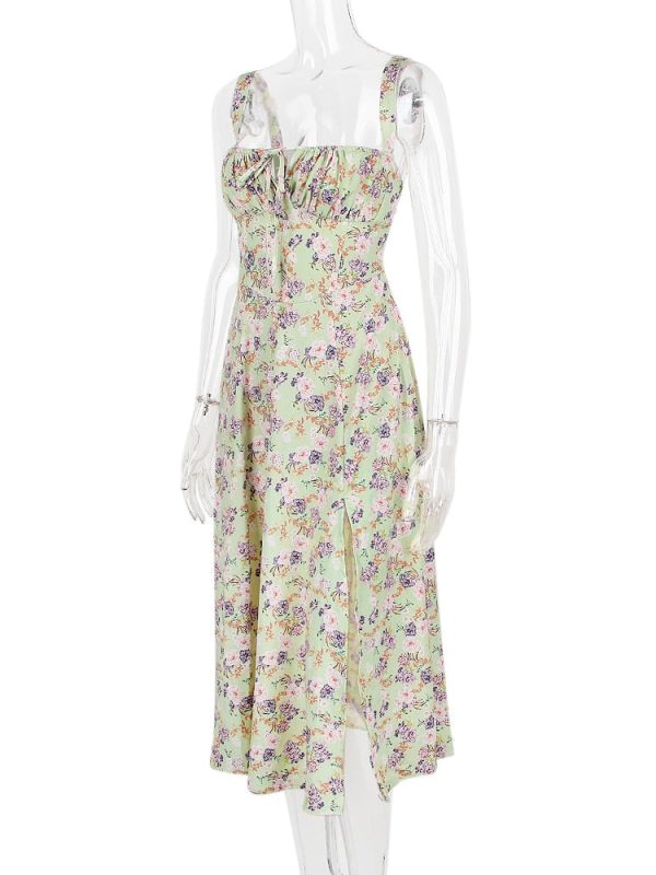 Strappy Back Tie-Up Corset Midi Dress Strappy Back Tie-Up Corset Midi Dress