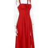 Strappy Back Tie-Up Corset Midi Dress Strappy Back Tie-Up Corset Midi Dress