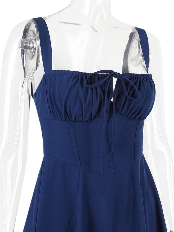 Strappy Back Tie-Up Corset Midi Dress Strappy Back Tie-Up Corset Midi Dress