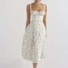 Strappy Back Tie-Up Corset Midi Dress Strappy Back Tie-Up Corset Midi Dress