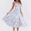 Strappy Back Tie-Up Corset Midi Dress Strappy Back Tie-Up Corset Midi Dress