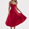 Strappy Back Tie-Up Corset Midi Dress Strappy Back Tie-Up Corset Midi Dress