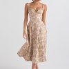 Strappy Back Tie-Up Corset Midi Dress Strappy Back Tie-Up Corset Midi Dress