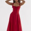 Strappy Back Tie-Up Corset Midi Dress Strappy Back Tie-Up Corset Midi Dress
