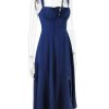Strappy Back Tie-Up Corset Midi Dress Strappy Back Tie-Up Corset Midi Dress