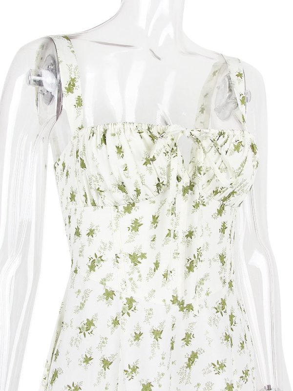 Strappy Back Tie-Up Corset Midi Dress Strappy Back Tie-Up Corset Midi Dress