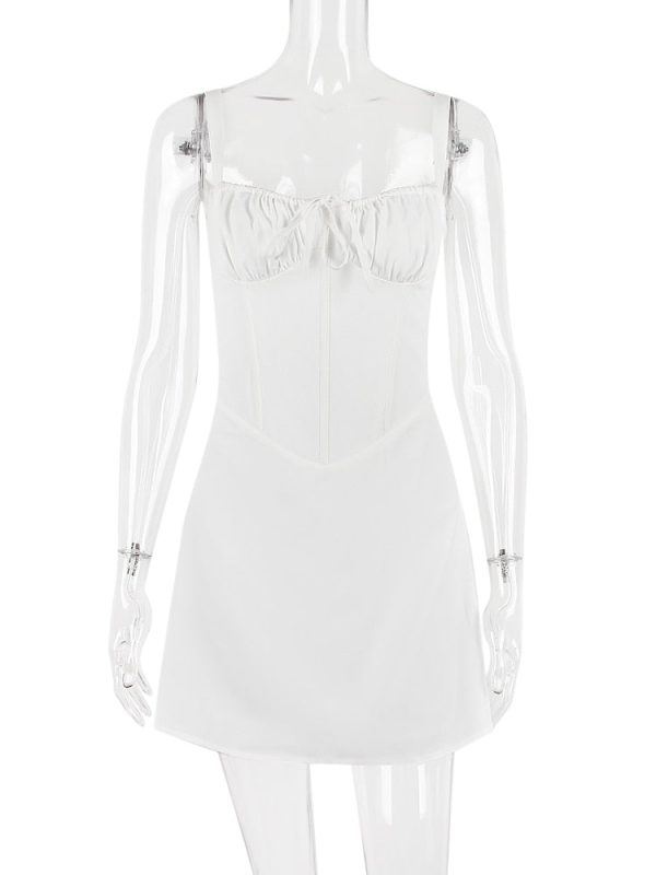 Strappy Corset Back Tie-Up Mini Dress Strappy Corset Back Tie-Up Mini Dress