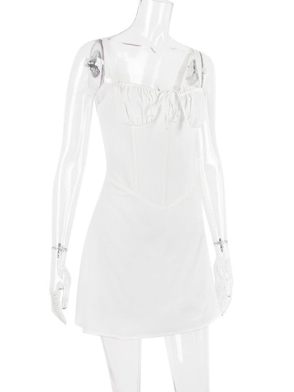 Strappy Corset Back Tie-Up Mini Dress Strappy Corset Back Tie-Up Mini Dress