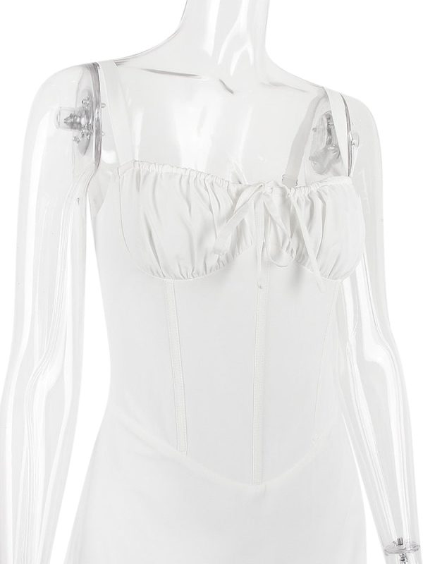 Strappy Corset Back Tie-Up Mini Dress Strappy Corset Back Tie-Up Mini Dress