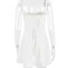 Strappy Corset Back Tie-Up Mini Dress Strappy Corset Back Tie-Up Mini Dress