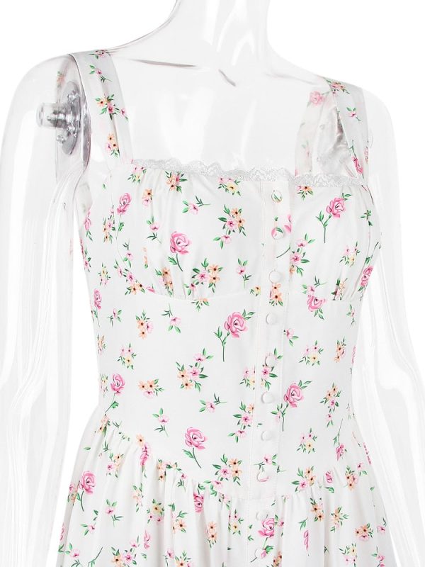 Strappy Corset Flowy Midi Dress With Pocket Strappy Corset Flowy Midi Dress With Pocket