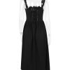 Strappy Corset Flowy Midi Dress With Pocket Strappy Corset Flowy Midi Dress With Pocket
