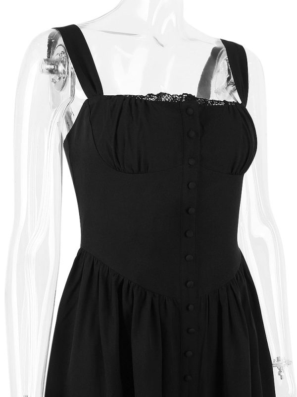 Strappy Corset Flowy Midi Dress With Pocket Strappy Corset Flowy Midi Dress With Pocket