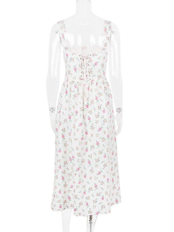 Strappy Corset Flowy Midi Dress With Pocket Strappy Corset Flowy Midi Dress With Pocket