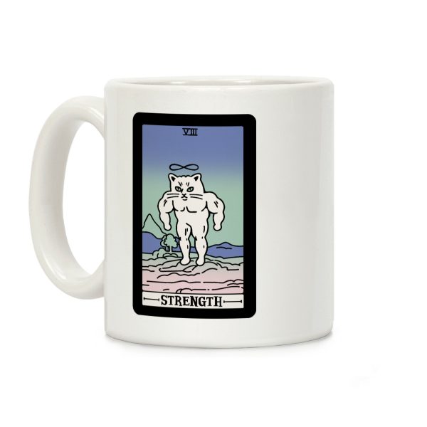 Strength Cat Meme Tarot Card Coffee Mug Strength Cat Meme Tarot Card Coffee Mug