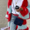 Stripe Long Fuzzy Cardigan Stripe Long Fuzzy Cardigan