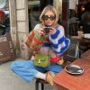 Striped Fuzzy Knit Sweater Striped Fuzzy Knit Sweater