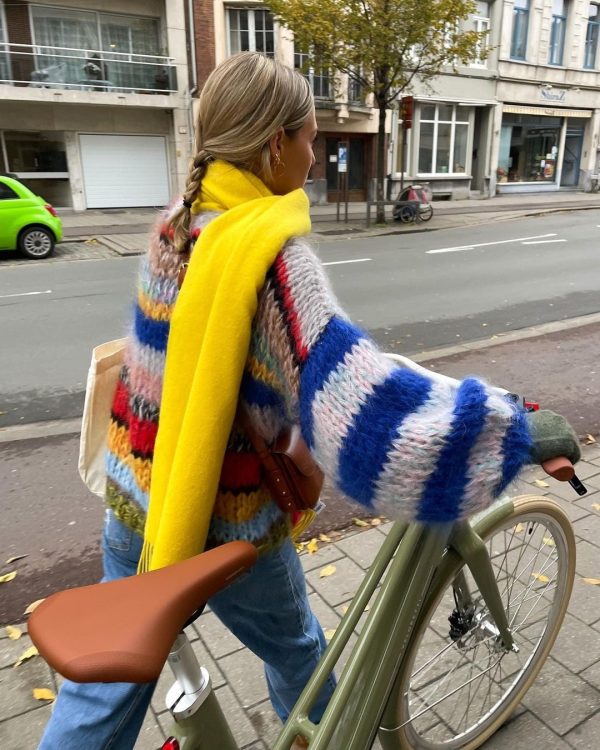 Striped Fuzzy Knit Sweater Striped Fuzzy Knit Sweater