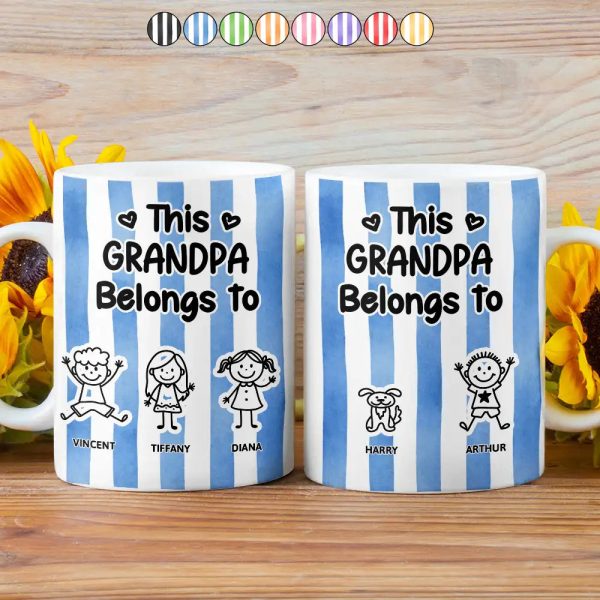 Striped This Belongs To - Personalized White Edge-to-Edge Mug Striped This Belongs To - Personalized White Edge-to-Edge Mug