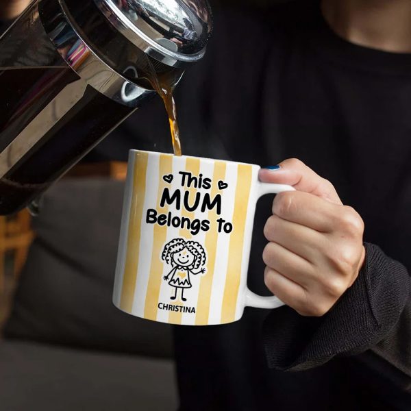 Striped This Belongs To - Personalized White Edge-to-Edge Mug Striped This Belongs To - Personalized White Edge-to-Edge Mug