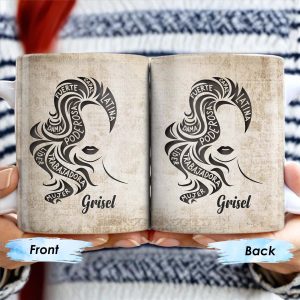 Strong Brave True Woman Silhouette Mug - Personalized Custom Coffee Mug - LAT010_MG