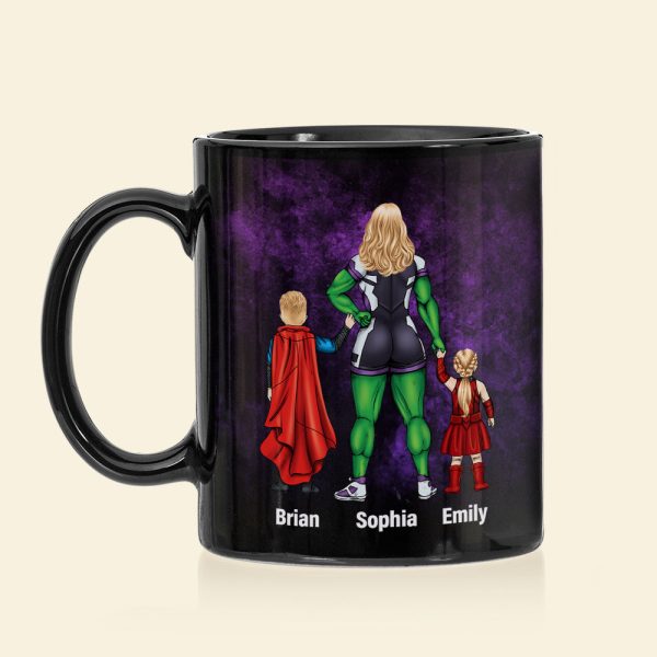 Stronger Mom 05HUDT190423TM Personalized Black Mug Stronger Mom 05HUDT190423TM Personalized Black Mug