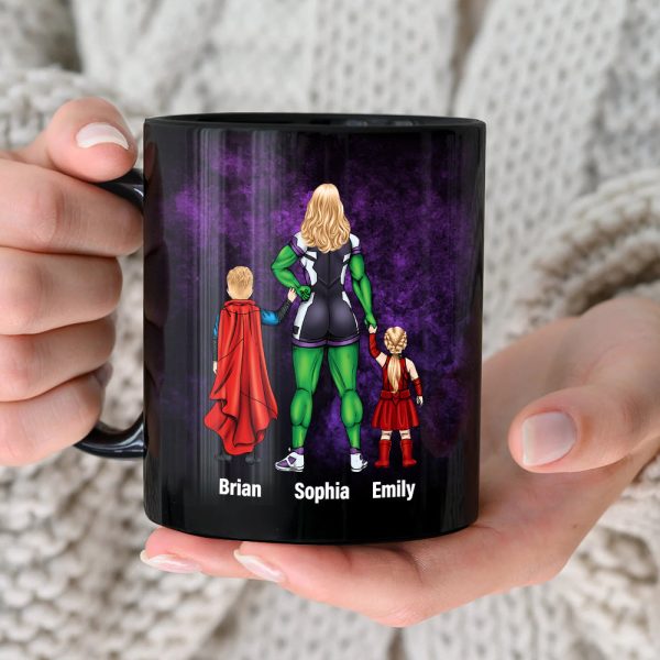 Stronger Mom 05HUDT190423TM Personalized Black Mug Stronger Mom 05HUDT190423TM Personalized Black Mug
