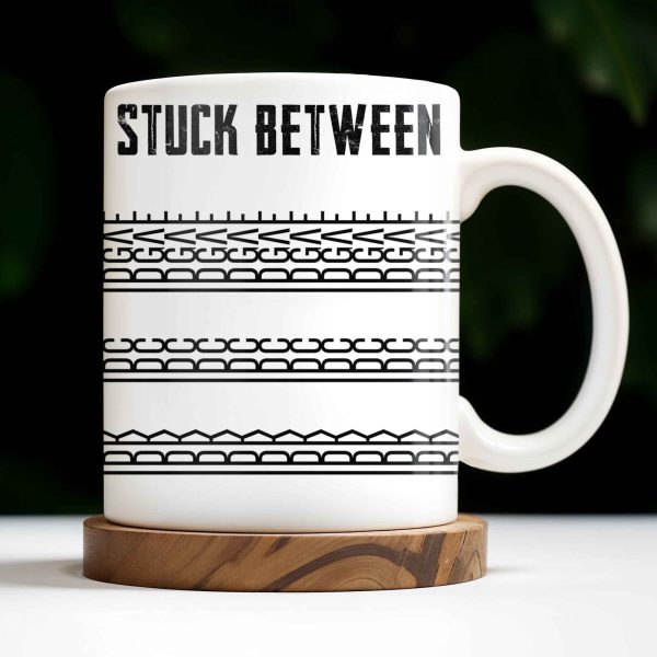 Stuck Between With Chain Link Patterns - Personalized Custom Coffee Mug - FAM384_MG