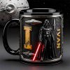 Stwa Galaxy Star Initial Darth Vader - Personalized Accent Mug - Gift For Movie Fans NL122