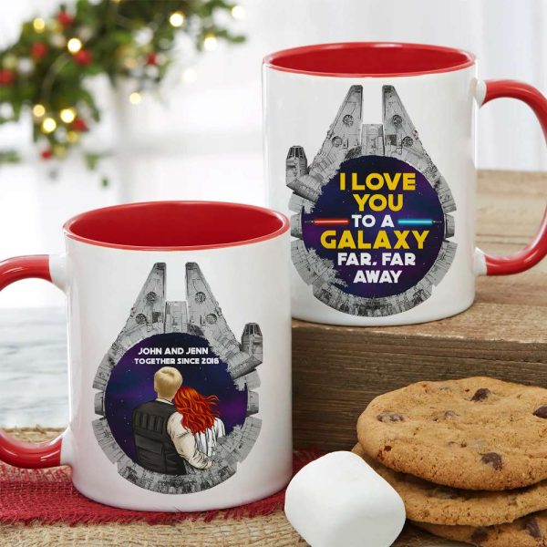 Stwa I Love You To The Galaxy Far, Far Away - Personalized Accent Mug - Gift For Couple, Husband Wife, Anniversary Gift NA94