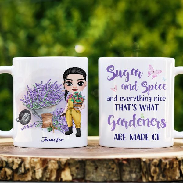 Sugar And Spice, Personalized Mug, Gift For Gardening Sugar And Spice, Personalized Mug, Gift For Gardening