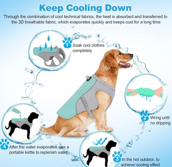 Summer Dog Cooling Vest Harness Reflective Summer Dog Cooling Vest Harness Reflective