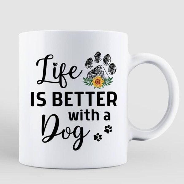 Sunflower Field Dog Mom Personalized Coffee Mug