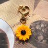Sunflower Love Heart Keychains Sunflower Love Heart Keychains